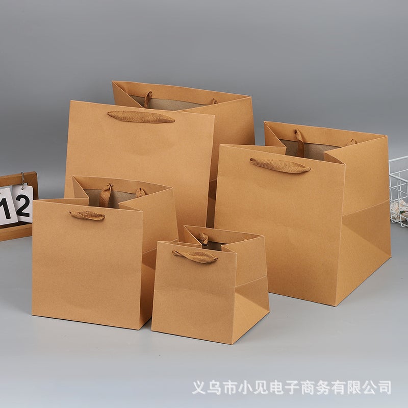 Gift Bags, Square Flower Tote Bags, Bouquet Packaging Bags, Transparent Kraft Paper Bags, Large Thickened Gift Bags - Image 2